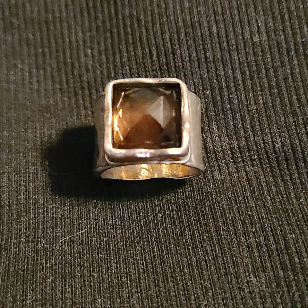 Silpada Sterling & Brown Quartz Ring